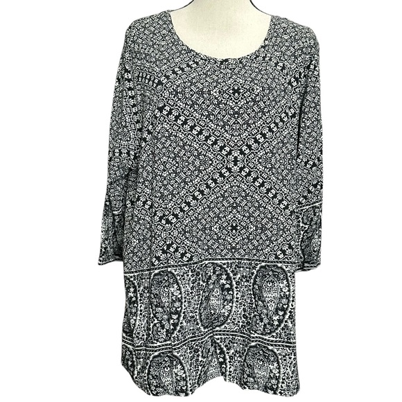 Lucky Brand x4 Blouses 2X Floral Paisley 3/4 Sleeve (phlox) - Picture 7 of 15